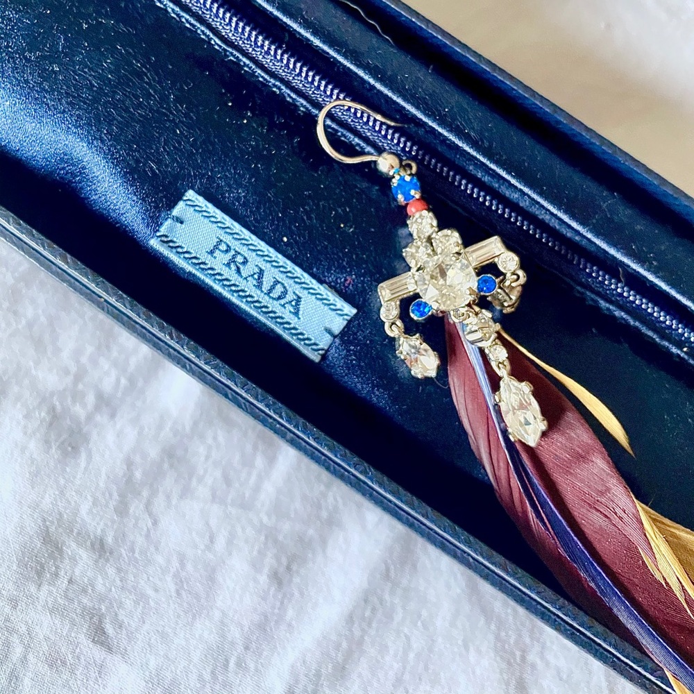 Prada Feather and Diamond Earring